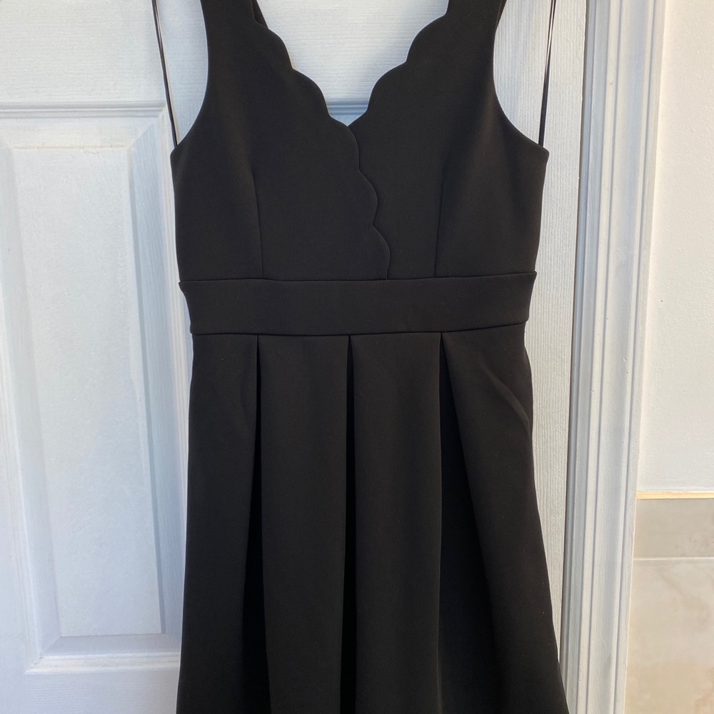 Black flare cocktail dress